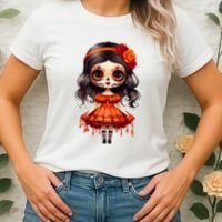 Dia De Los Muertos La Catrina Cute Skeleton Mexican Women's T-Shirt thumb 2