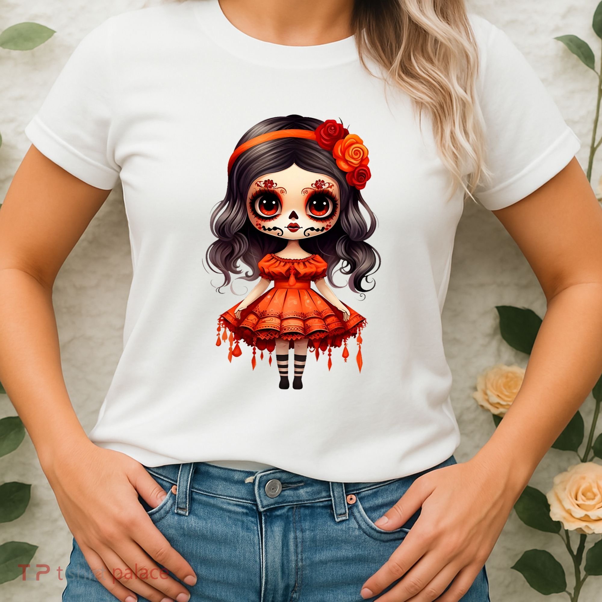 Dia De Los Muertos La Catrina Cute Skeleton Mexican Women's T-Shirt
