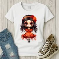 Dia De Los Muertos La Catrina Cute Skeleton Mexican Women's T-Shirt thumb 3