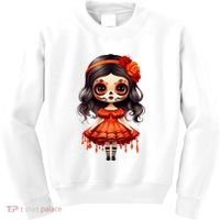 Dia De Los Muertos La Catrina Cute Skeleton Mexican Kids Sweatshirt thumb 0
