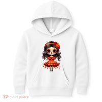 Dia De Los Muertos La Catrina Cute Skeleton Mexican Kids Hoodie thumb 0