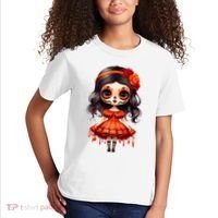 Dia De Los Muertos La Catrina Cute Skeleton Mexican Kids T-Shirt thumb 2
