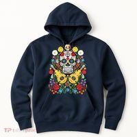 Dia De Los Muertos Day Of The Dead Sugar Skull Guitar Flower Hoodie thumb 0