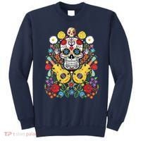 Dia De Los Muertos Day Of The Dead Sugar Skull Guitar Flower Sweatshirt thumb 0