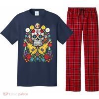 Dia De Los Muertos Day Of The Dead Sugar Skull Guitar Flower Pajama Set thumb 0