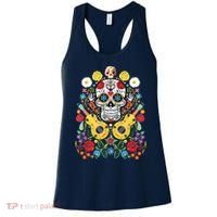 Dia De Los Muertos Day Of The Dead Sugar Skull Guitar Flower Women's Tank Top thumb 0