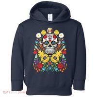 Dia De Los Muertos Day Of The Dead Sugar Skull Guitar Flower Toddler Hoodie thumb 0