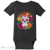Dia De Los Muertos Costume Day Of The Dead Sugar Skull Baby Bodysuit thumb 0