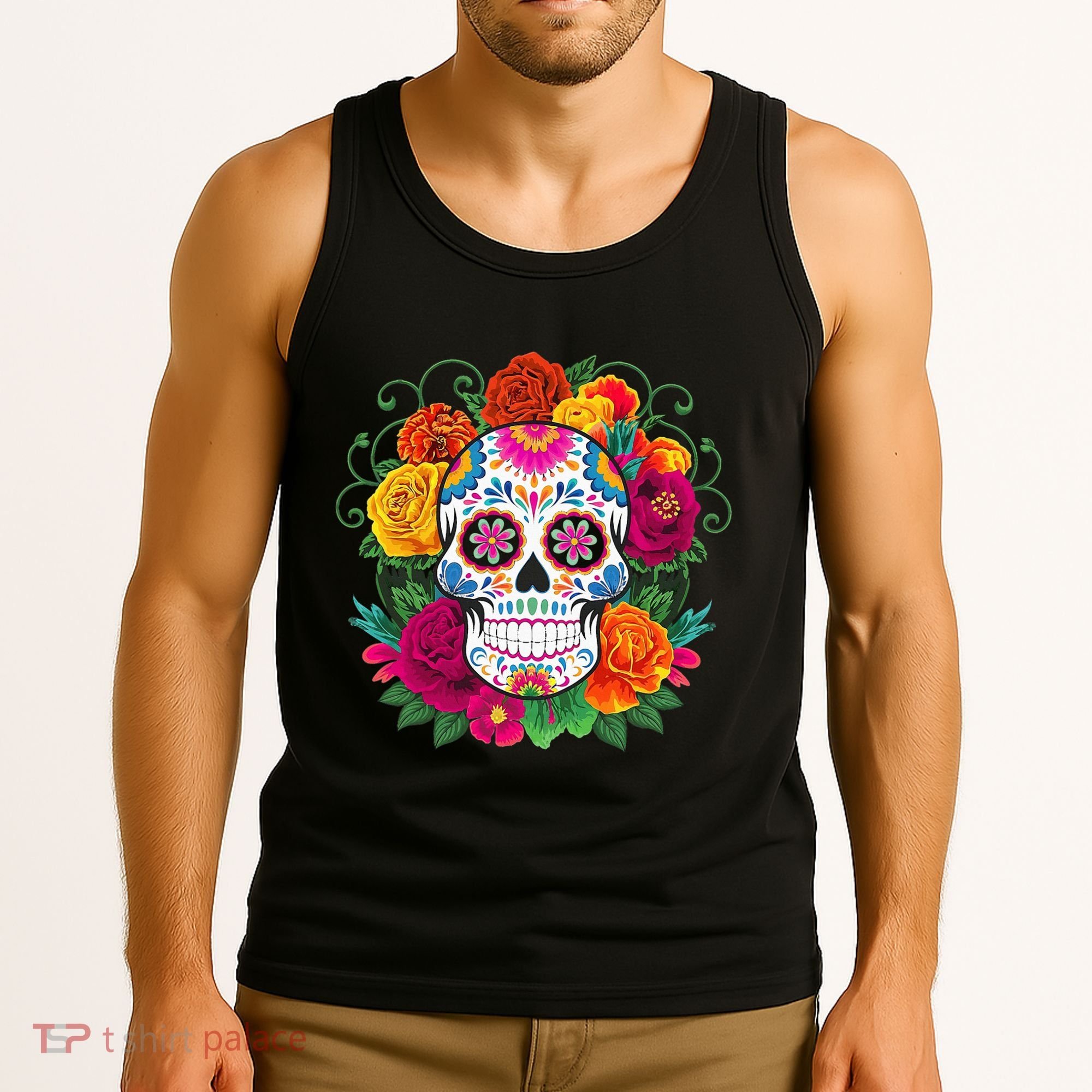 Dia De Los Muertos Costume Day Of The Dead Sugar Skull Tank Top