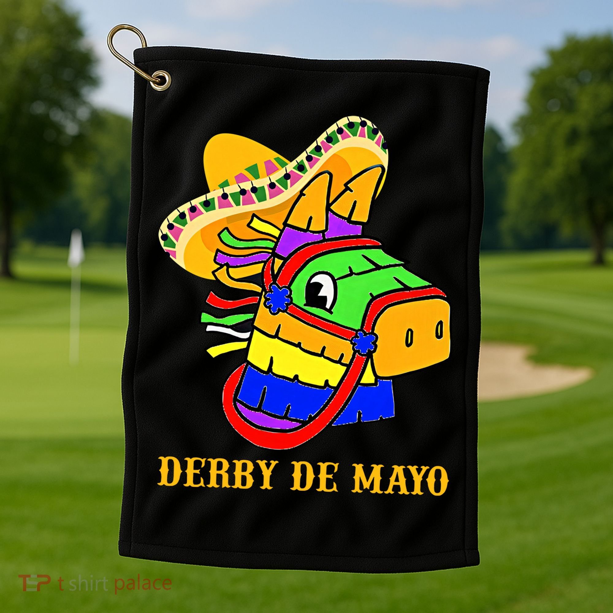 Derby De Mayo Horse Racing Mexican Fiesta Kentuky Derby Cinco De Mayo Golf Towel