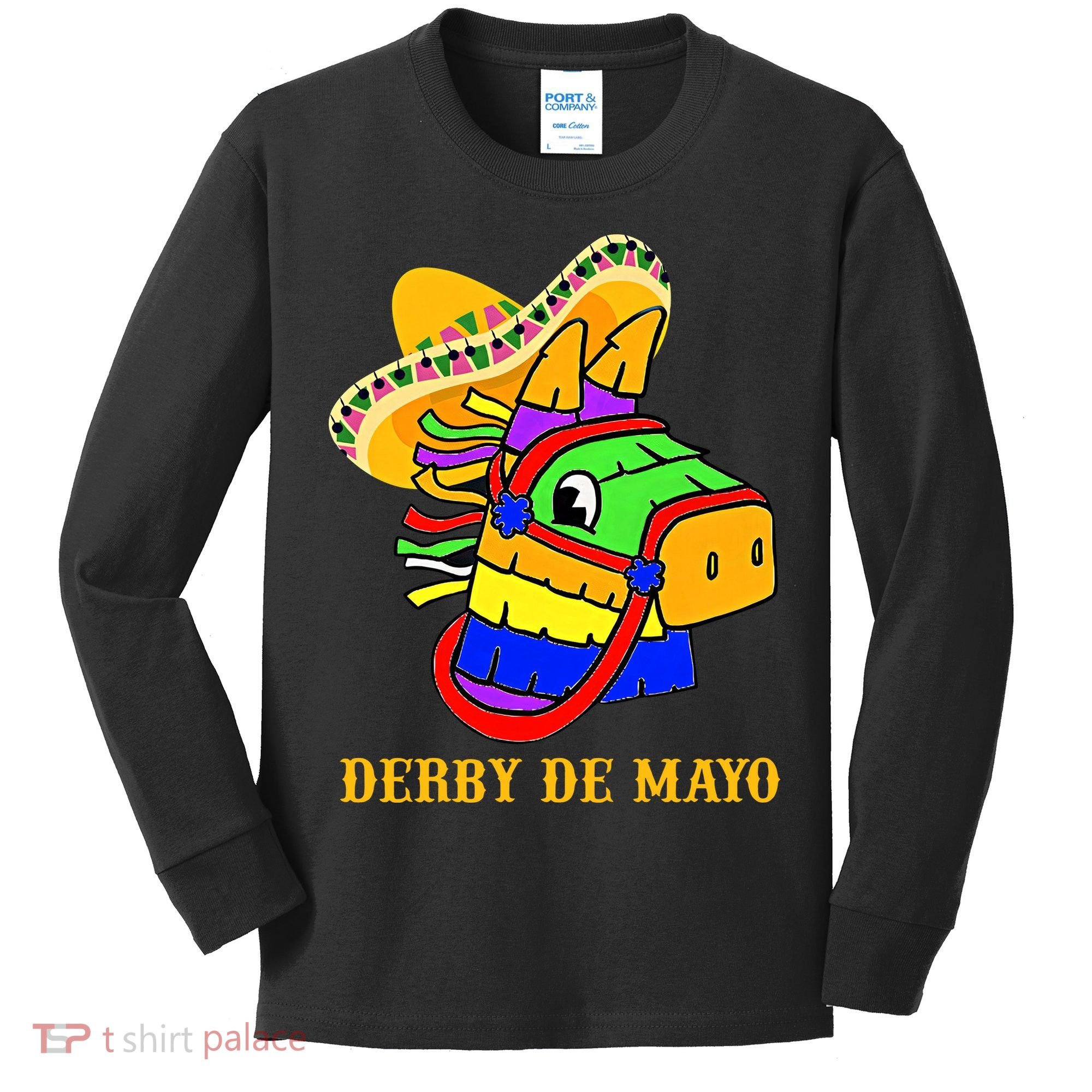 Derby De Mayo Horse Racing Mexican Fiesta Kentuky Derby Cinco De Mayo Kids Long Sleeve Shirt