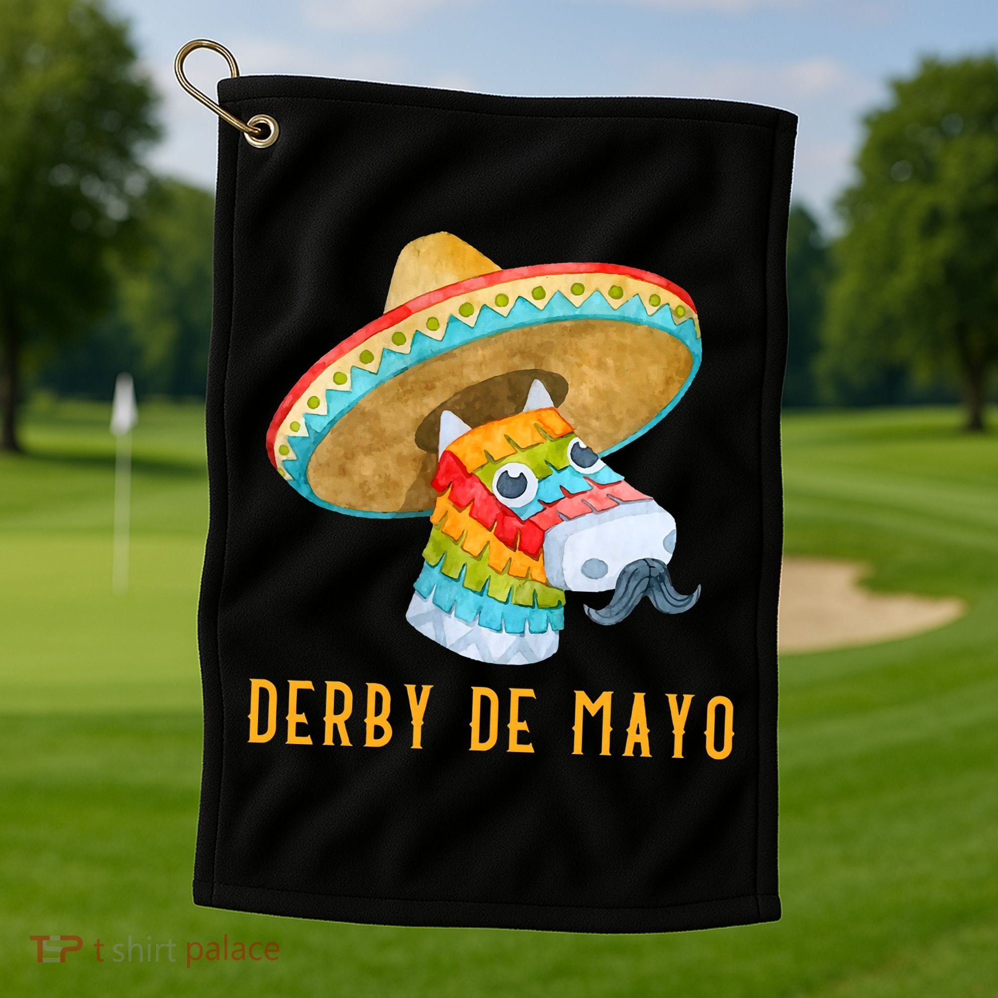 Derby de Mayo Kentucky Horse Race Mexico Pinata Mexican Golf Towel