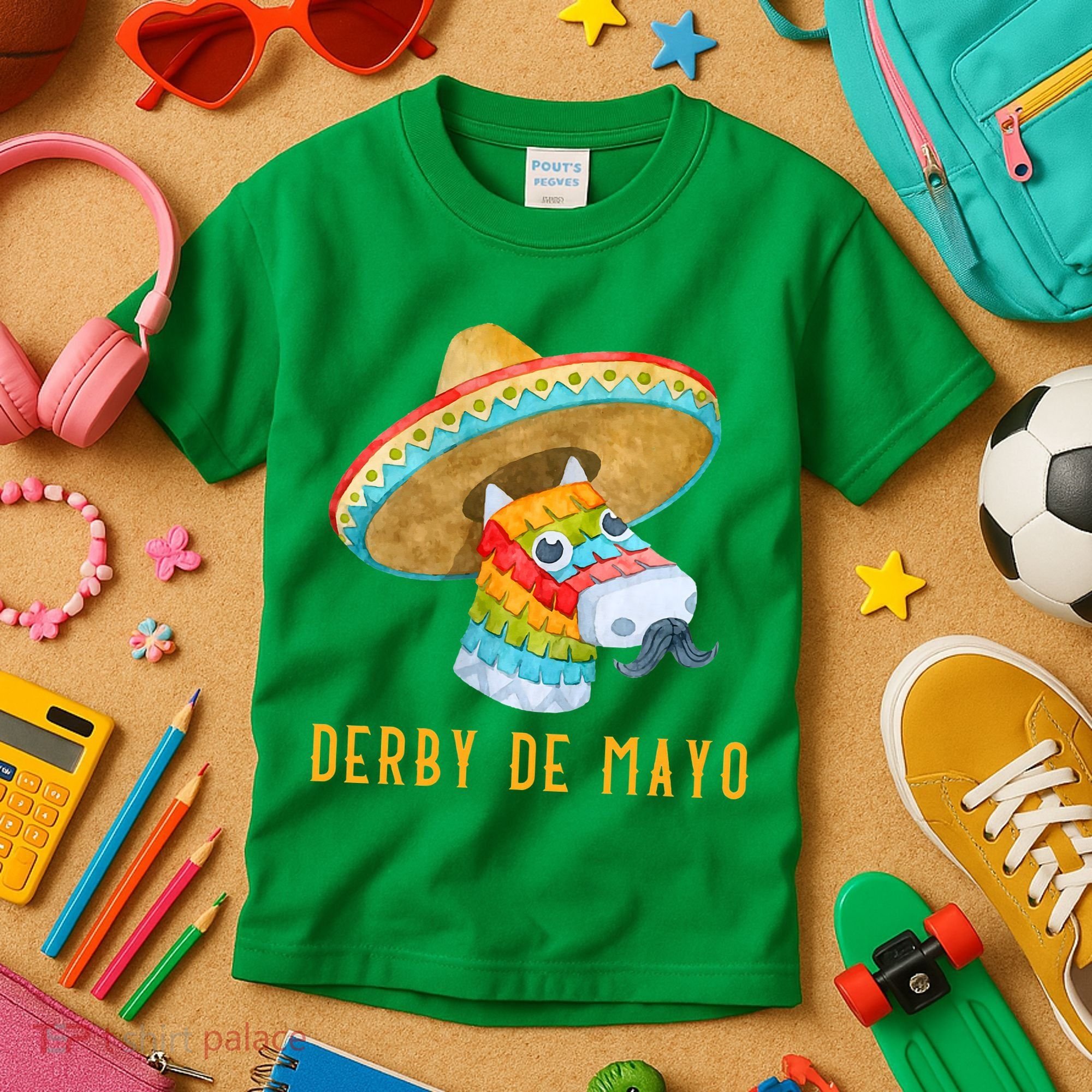 Derby de Mayo Kentucky Horse Race Mexico Pinata Mexican Kids T-Shirt