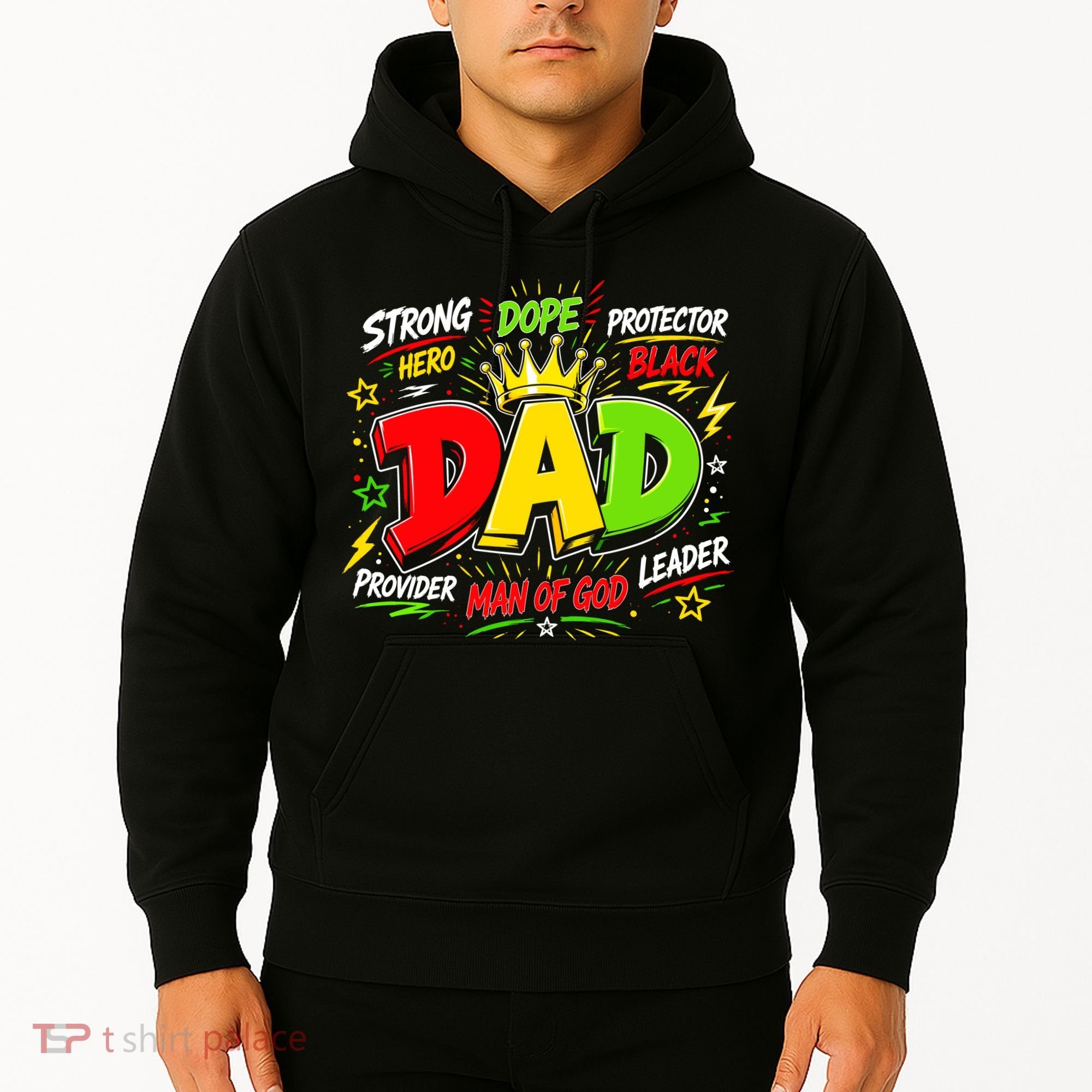 Dope Dad Man Of God Fathers Day Gift For Black Dads Juneteenth Hoodie