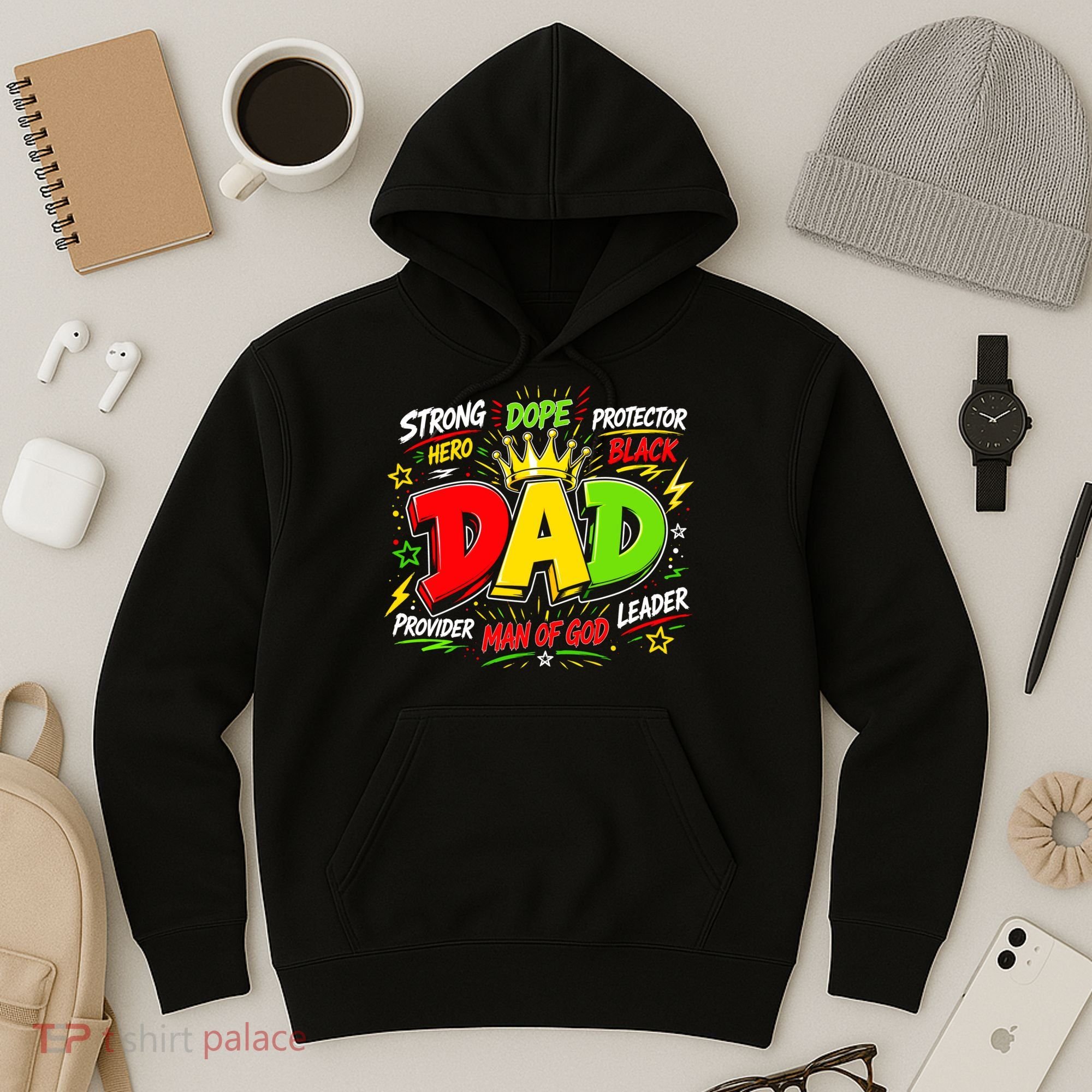 Dope Dad Man Of God Fathers Day Gift For Black Dads Juneteenth Hoodie