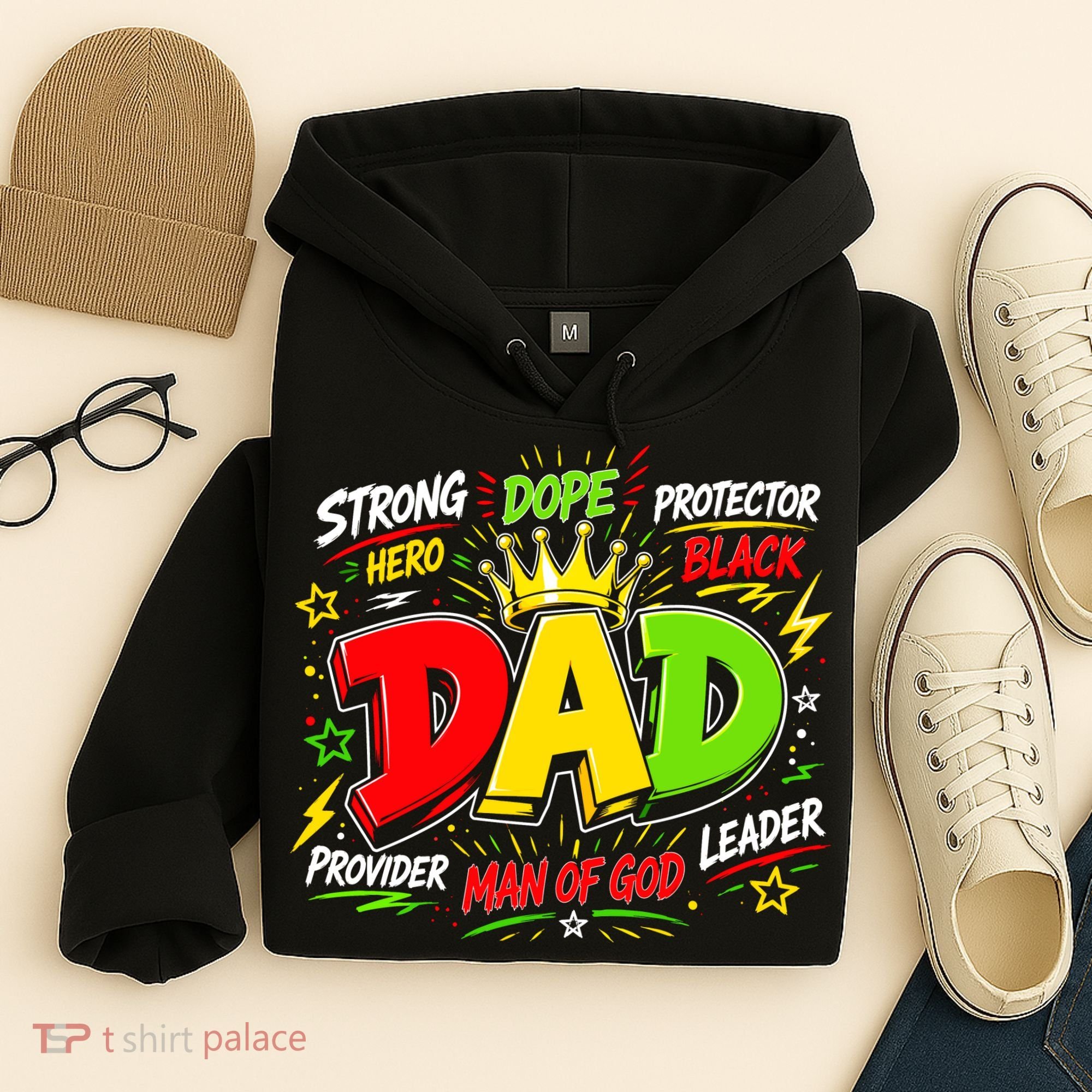 Dope Dad Man Of God Fathers Day Gift For Black Dads Juneteenth Hoodie