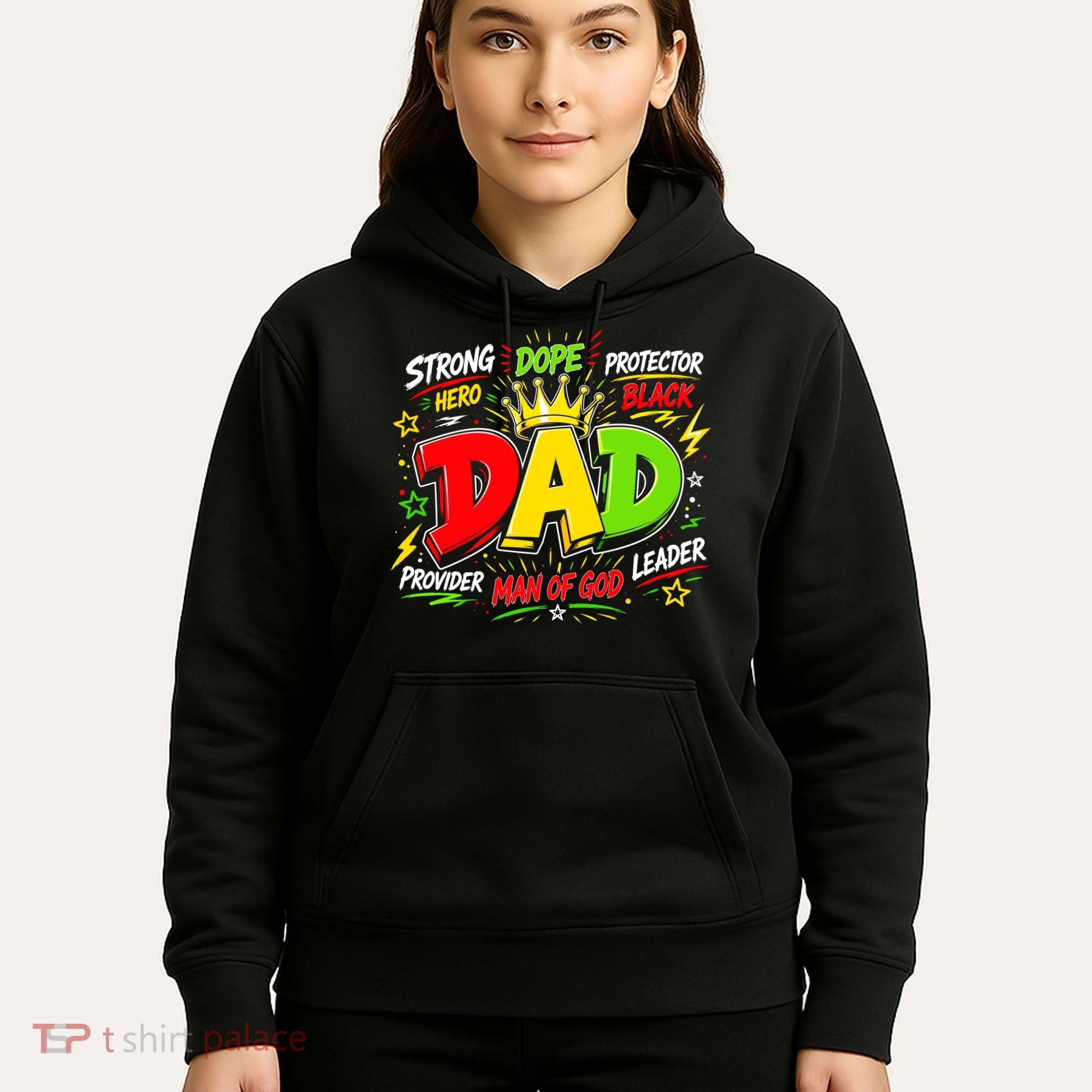 Dope Dad Man Of God Fathers Day Gift For Black Dads Juneteenth Hoodie
