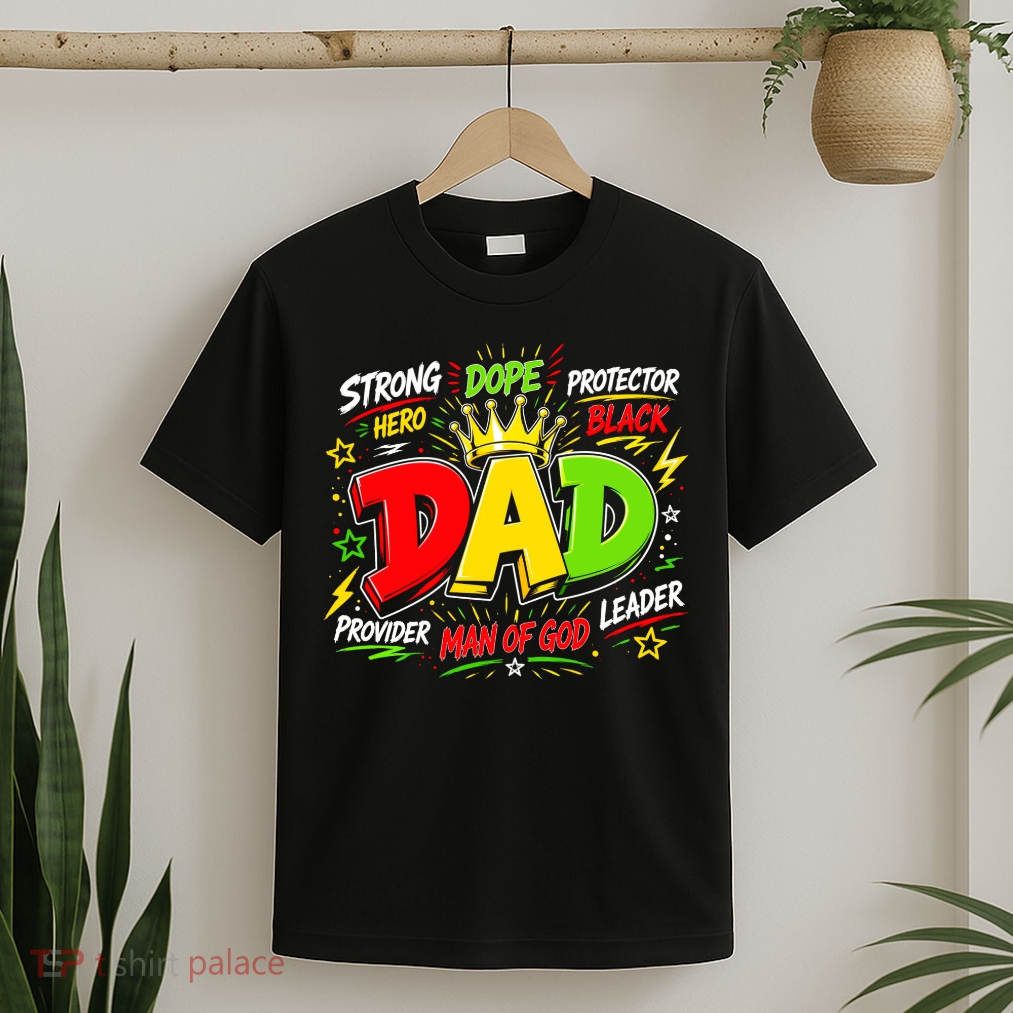 Dope Dad Man Of God Fathers Day Gift For Black Dads Juneteenth T-Shirt