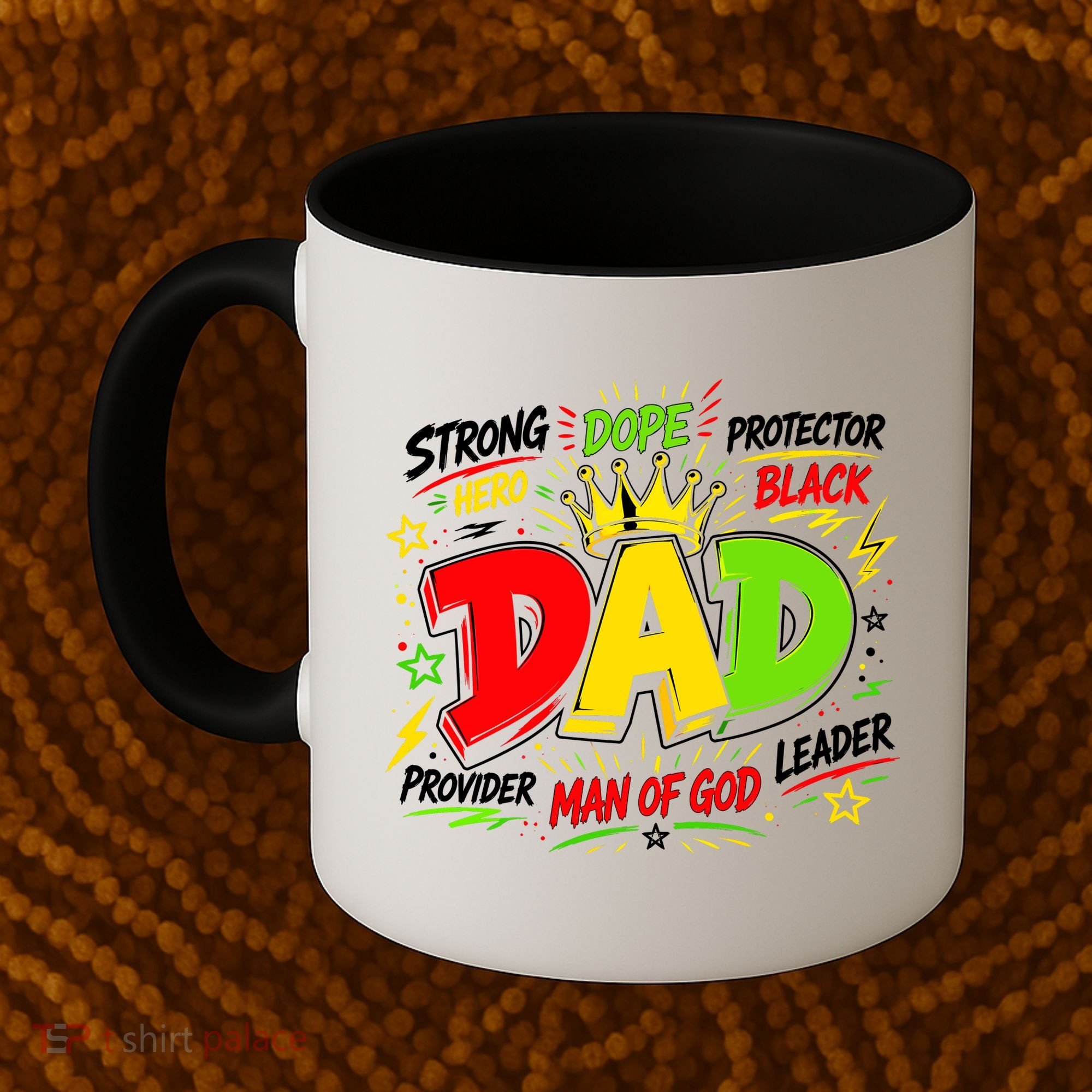 Dope Dad Man Of God Fathers Day Gift For Black Dads Juneteenth Coffee Mug