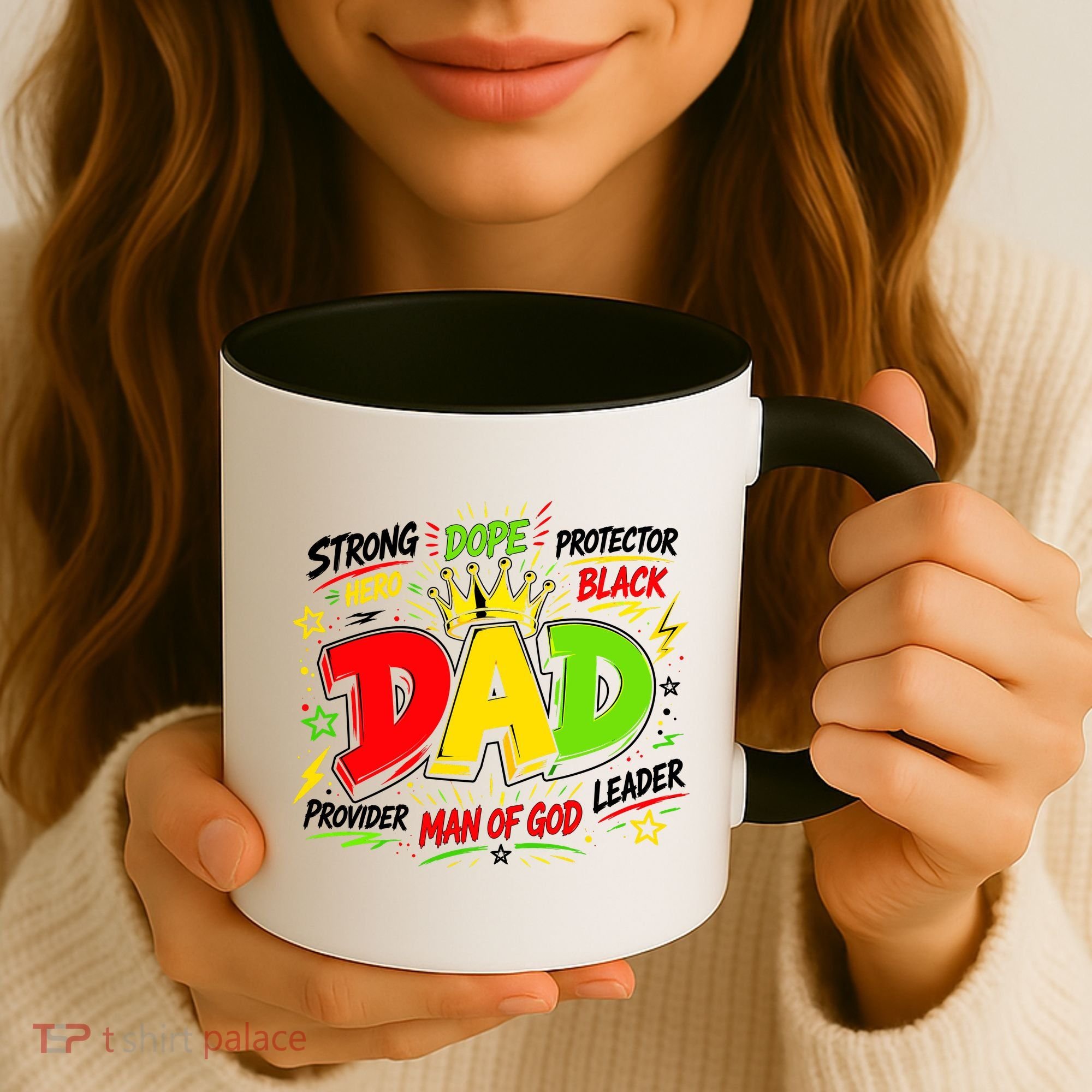 Dope Dad Man Of God Fathers Day Gift For Black Dads Juneteenth Coffee Mug
