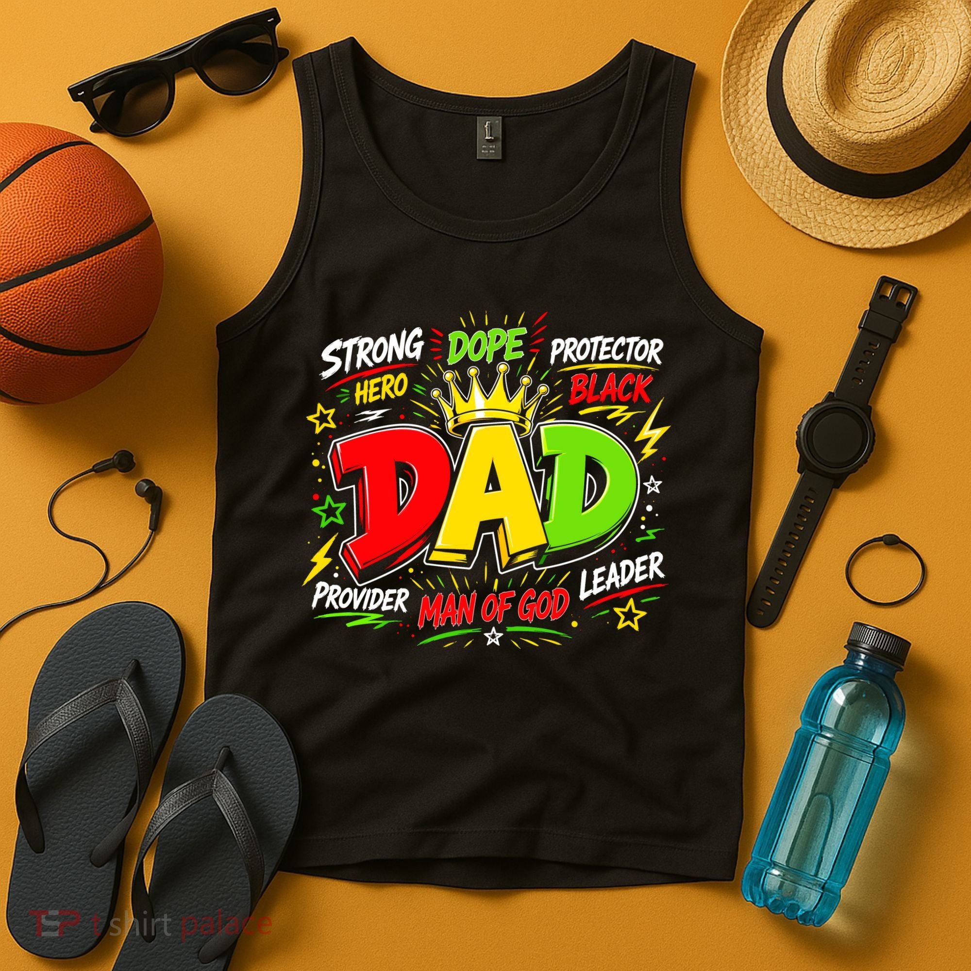 Dope Dad Man Of God Fathers Day Gift For Black Dads Juneteenth Tank Top