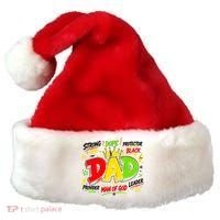 Dope Dad Man Of God Fathers Day Gift For Black Dads Juneteenth Santa Hat thumb 0