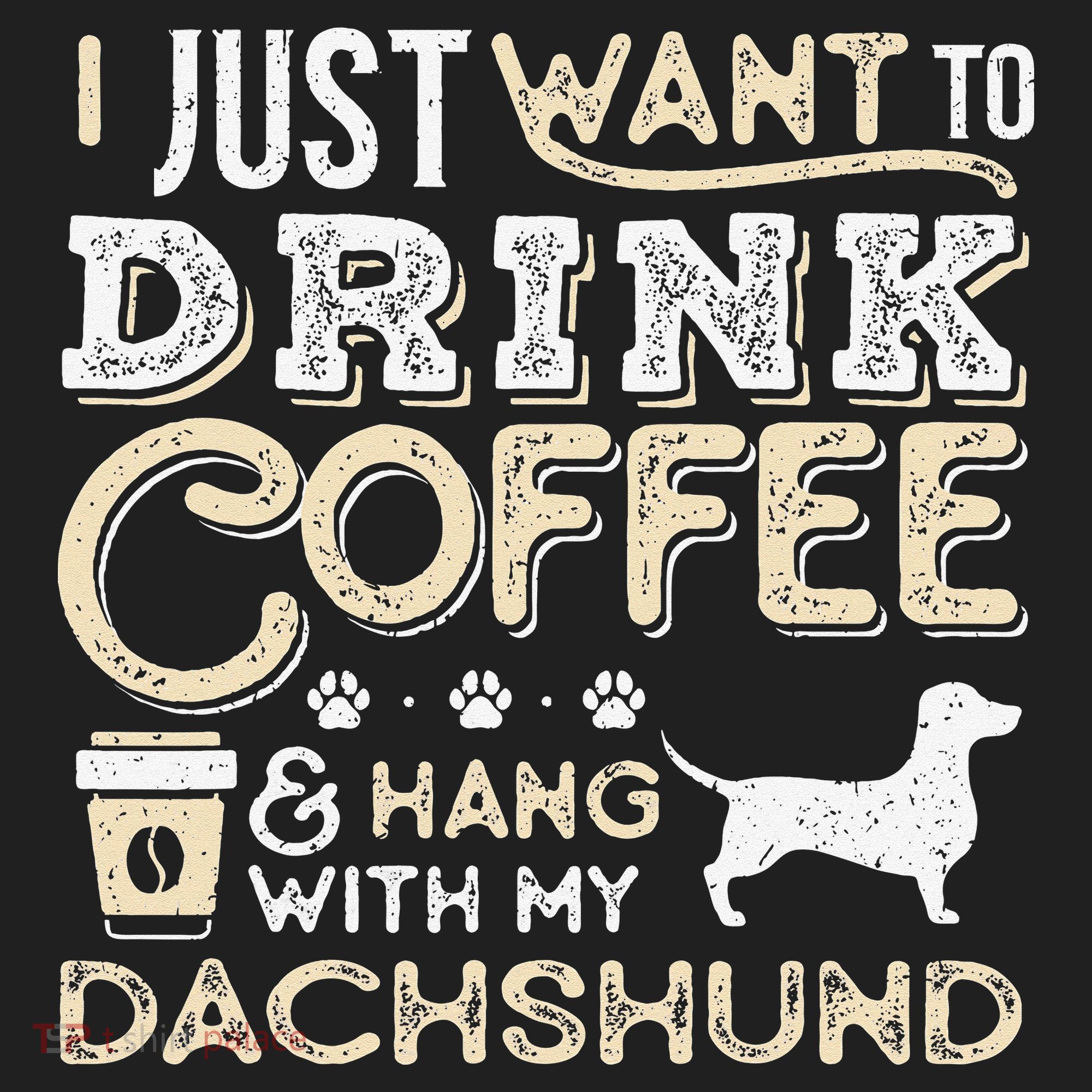 Dachshund Doxie Mom Dad I Just Want Hang Drink Coffee gift Beanie