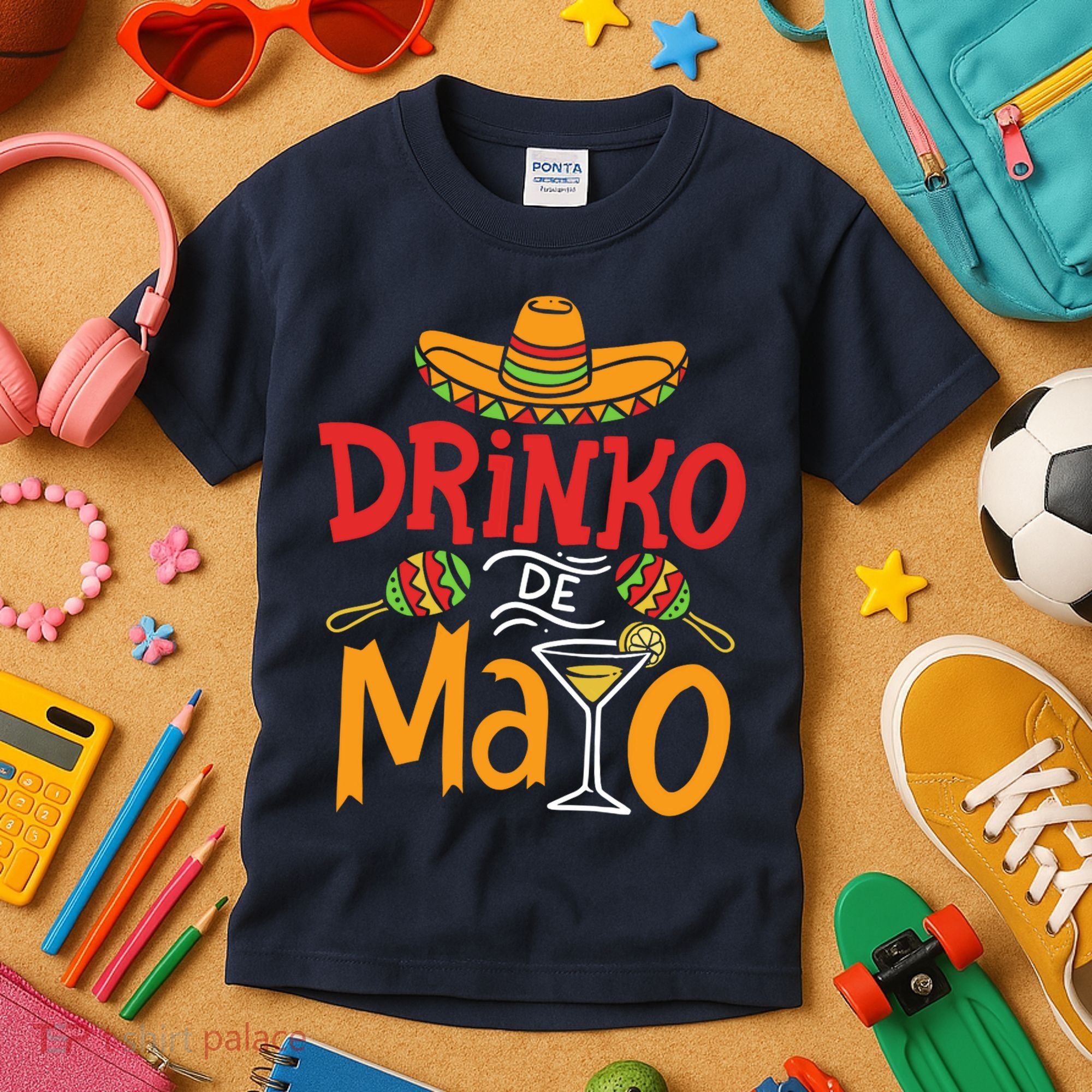 Drinko De Mayo Cinco De Mayo Fiesta Kids T-Shirt
