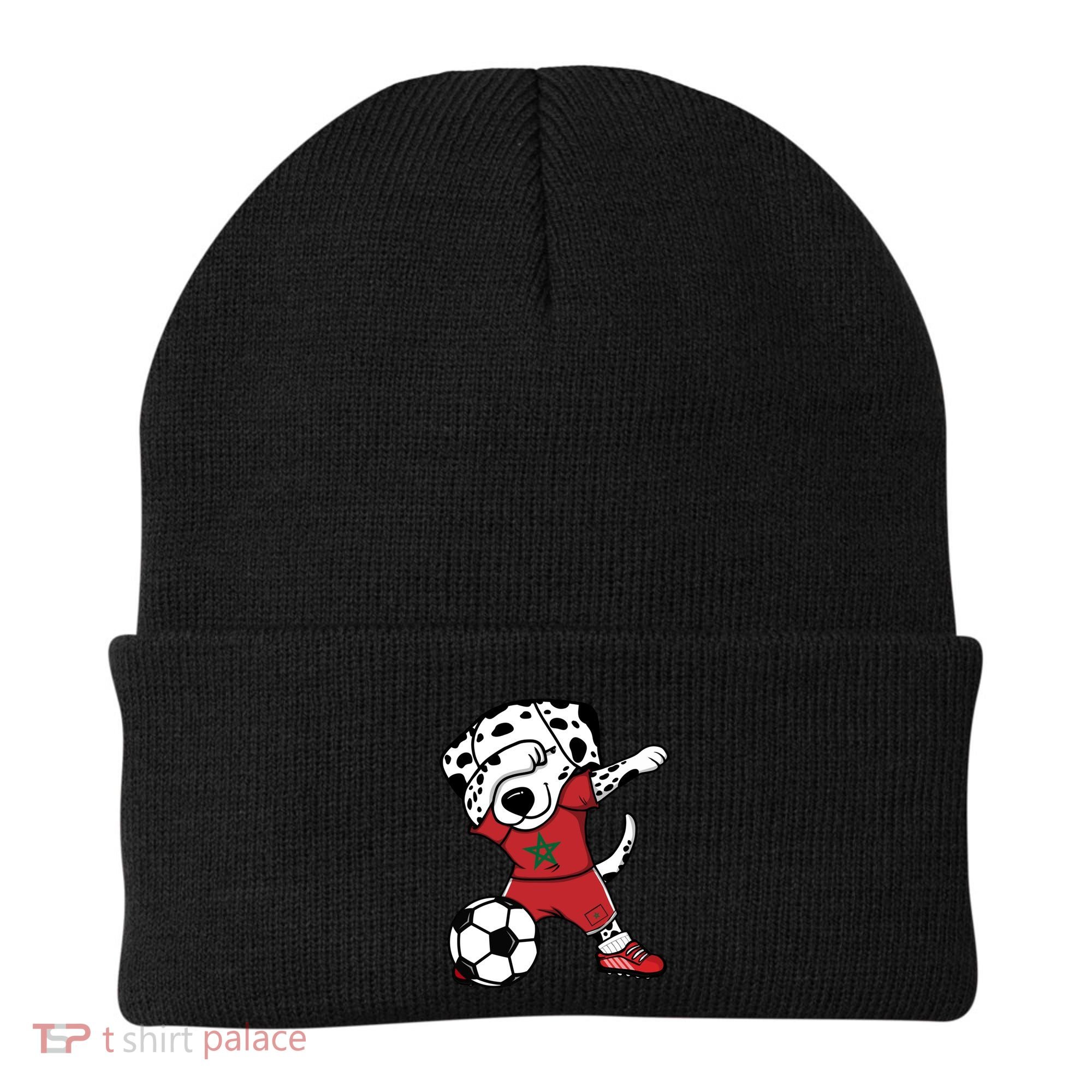 Dab Dalmatian Morocco Soccer Fans Jersey Moroccan Football Gift Beanie