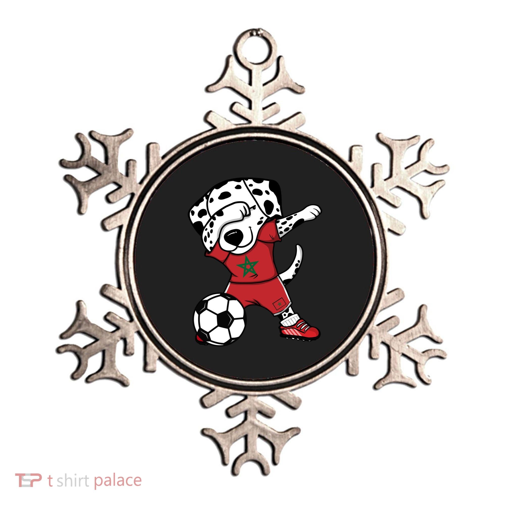 Dab Dalmatian Morocco Soccer Fans Jersey Moroccan Football Gift Ornament