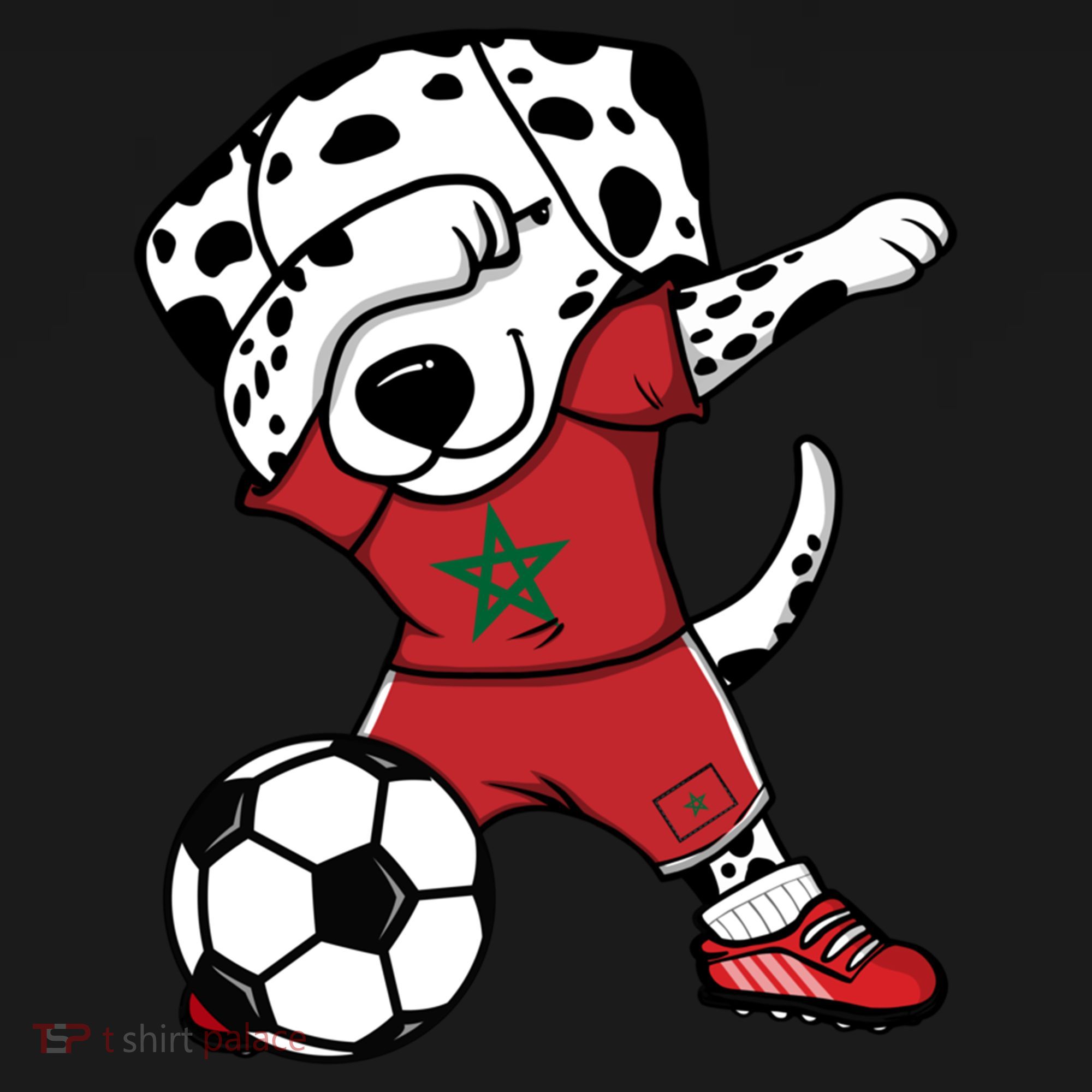 Dab Dalmatian Morocco Soccer Fans Jersey Moroccan Football Gift Ornament