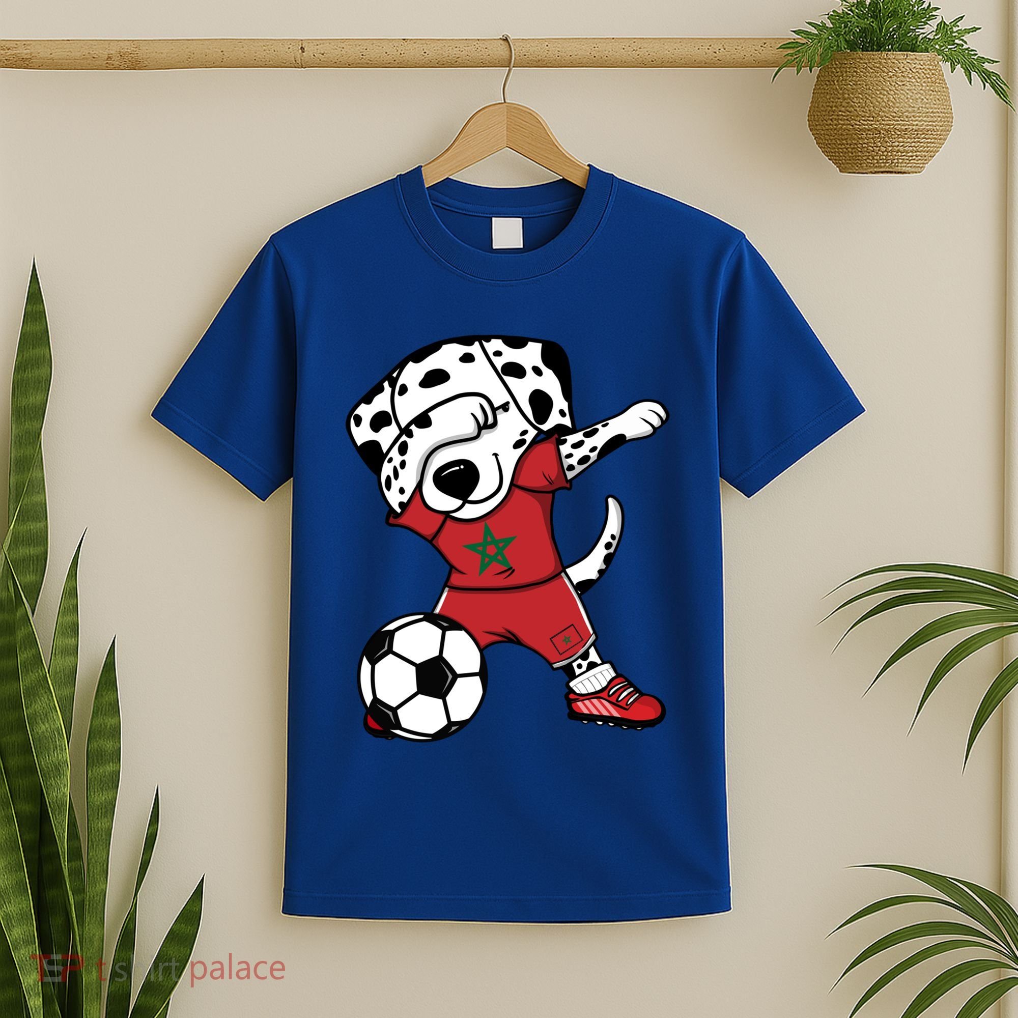 Dab Dalmatian Morocco Soccer Fans Jersey Moroccan Football Gift T-Shirt