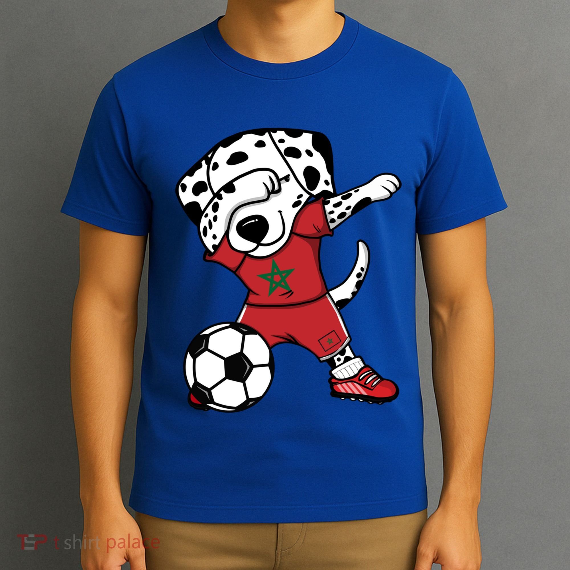 Dab Dalmatian Morocco Soccer Fans Jersey Moroccan Football Gift T-Shirt