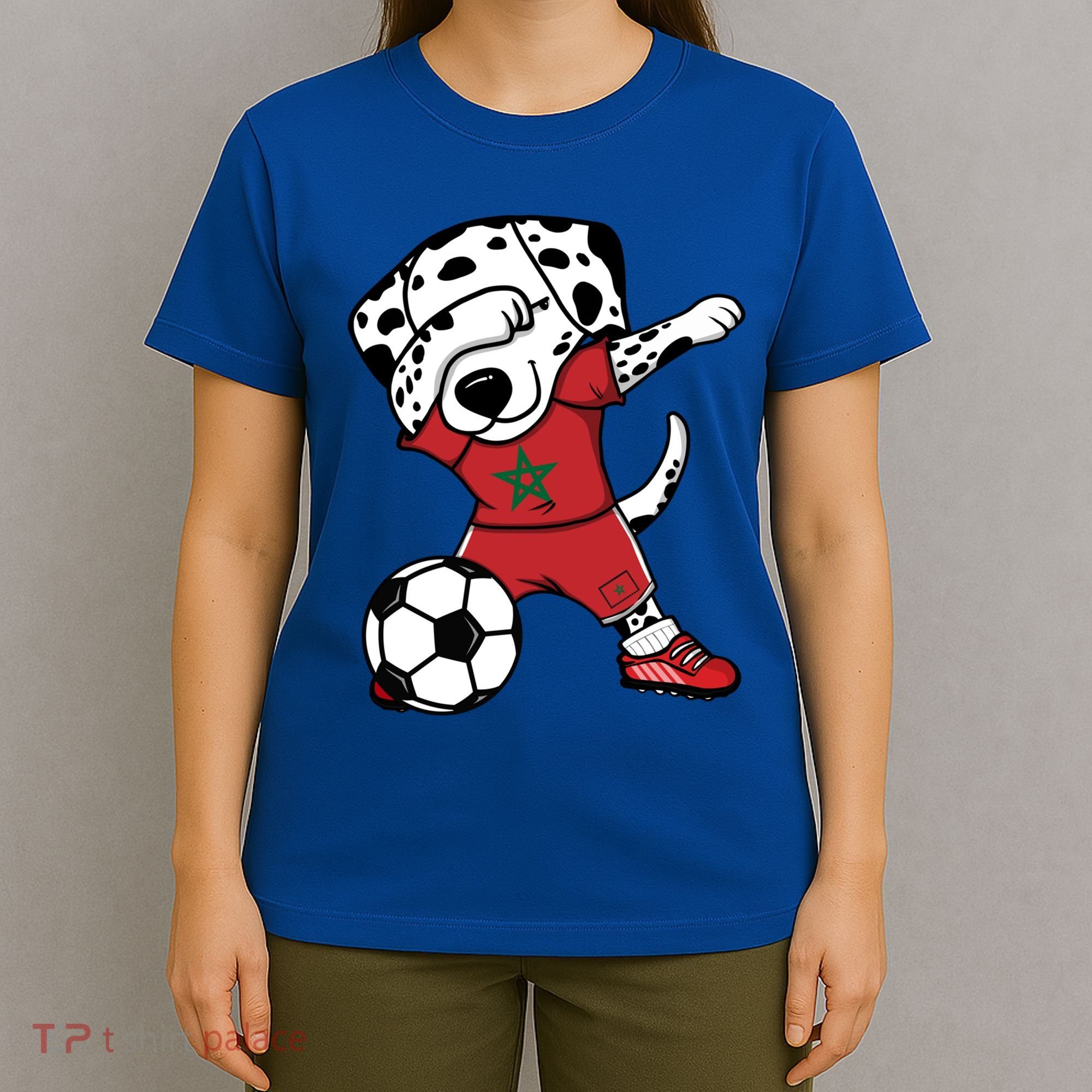 Dab Dalmatian Morocco Soccer Fans Jersey Moroccan Football Gift T-Shirt