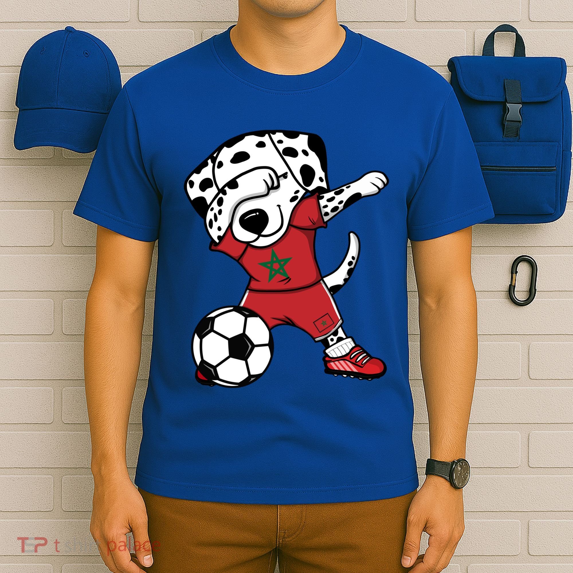 Dab Dalmatian Morocco Soccer Fans Jersey Moroccan Football Gift T-Shirt