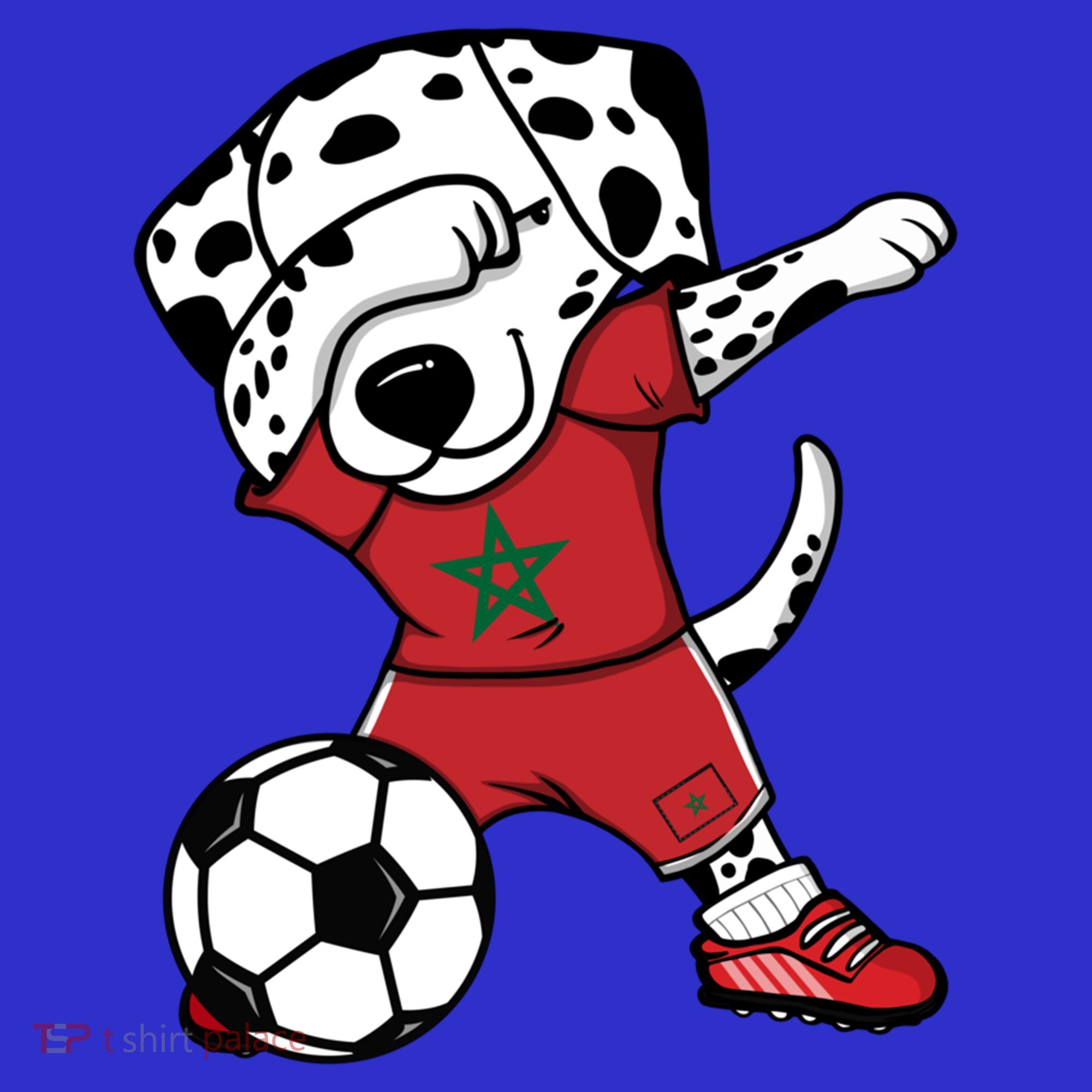 Dab Dalmatian Morocco Soccer Fans Jersey Moroccan Football Gift T-Shirt