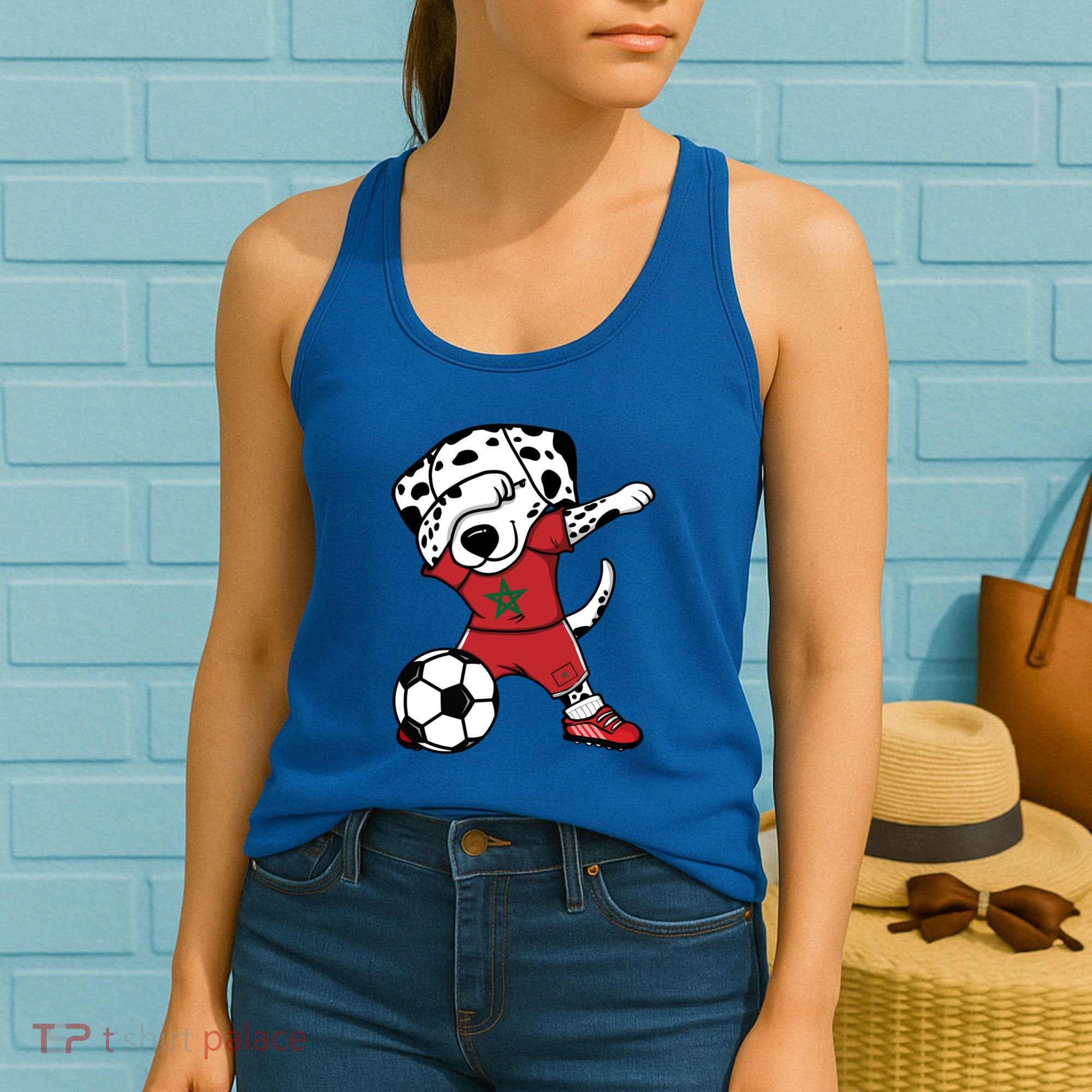 Dab Dalmatian Morocco Soccer Fans Jersey Moroccan Football Gift Women's Tank Top