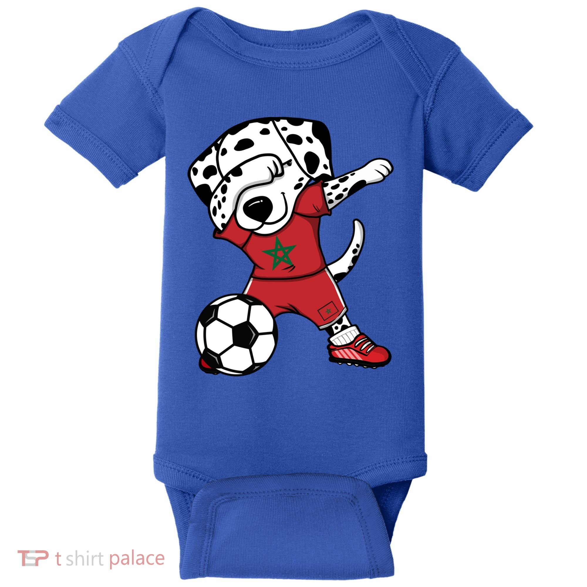 Dab Dalmatian Morocco Soccer Fans Jersey Moroccan Football Gift Baby Bodysuit