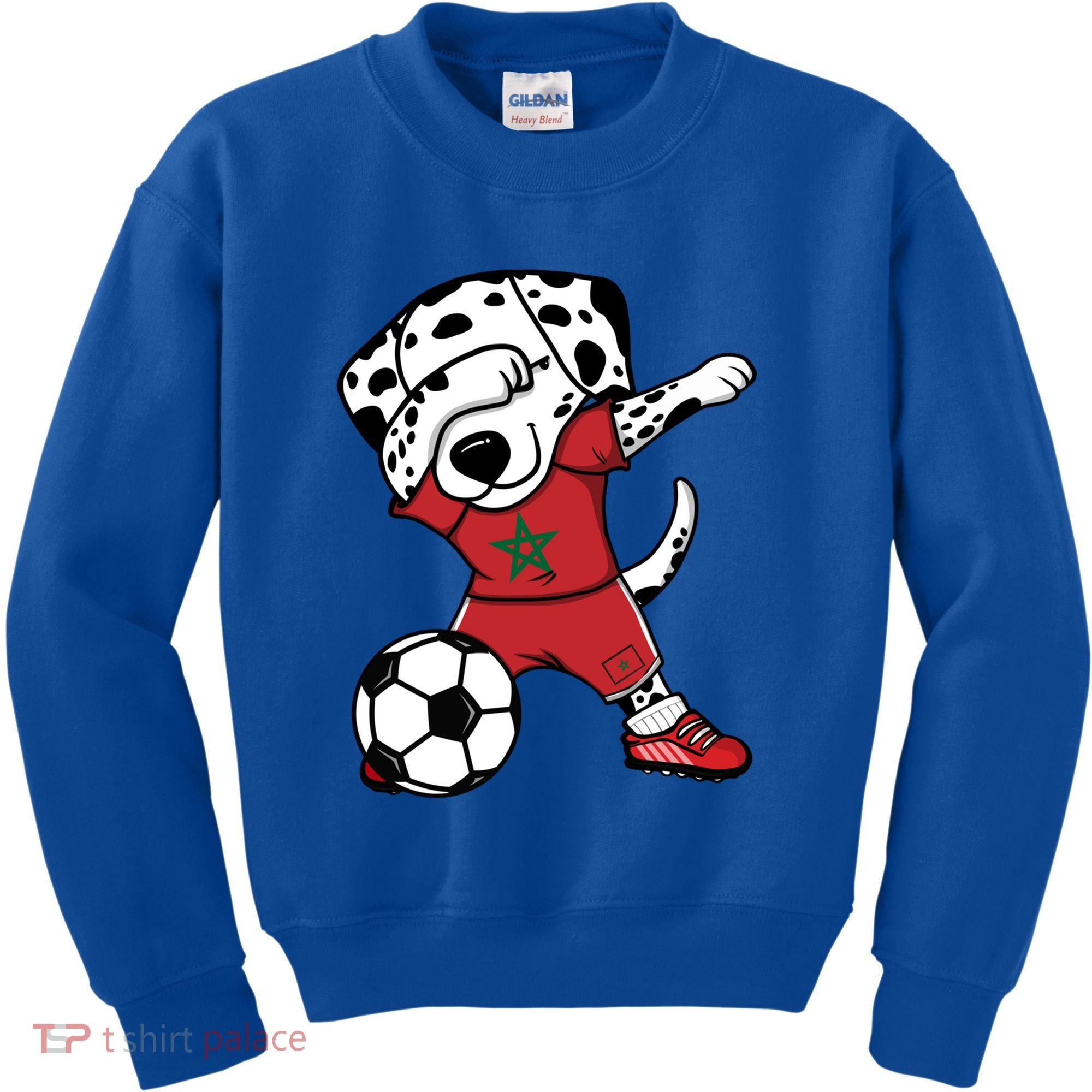 Dab Dalmatian Morocco Soccer Fans Jersey Moroccan Football Gift Kids Sweatshirt