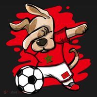 Dabbing Dog Morocco Soccer Fan Jersey Moroccan Flag Football Cool Gift Women's Hoodie thumb 2
