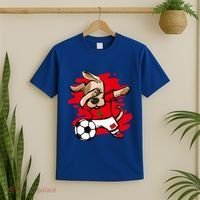 Dabbing Dog Morocco Soccer Fan Jersey Moroccan Flag Football Cool Gift T-Shirt thumb 2