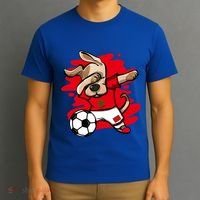 Dabbing Dog Morocco Soccer Fan Jersey Moroccan Flag Football Cool Gift T-Shirt thumb 3
