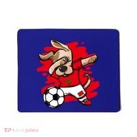 Dabbing Dog Morocco Soccer Fan Jersey Moroccan Flag Football Cool Gift Mousepad thumb 0