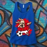 Dabbing Dog Morocco Soccer Fan Jersey Moroccan Flag Football Cool Gift Women's Tank Top thumb 3
