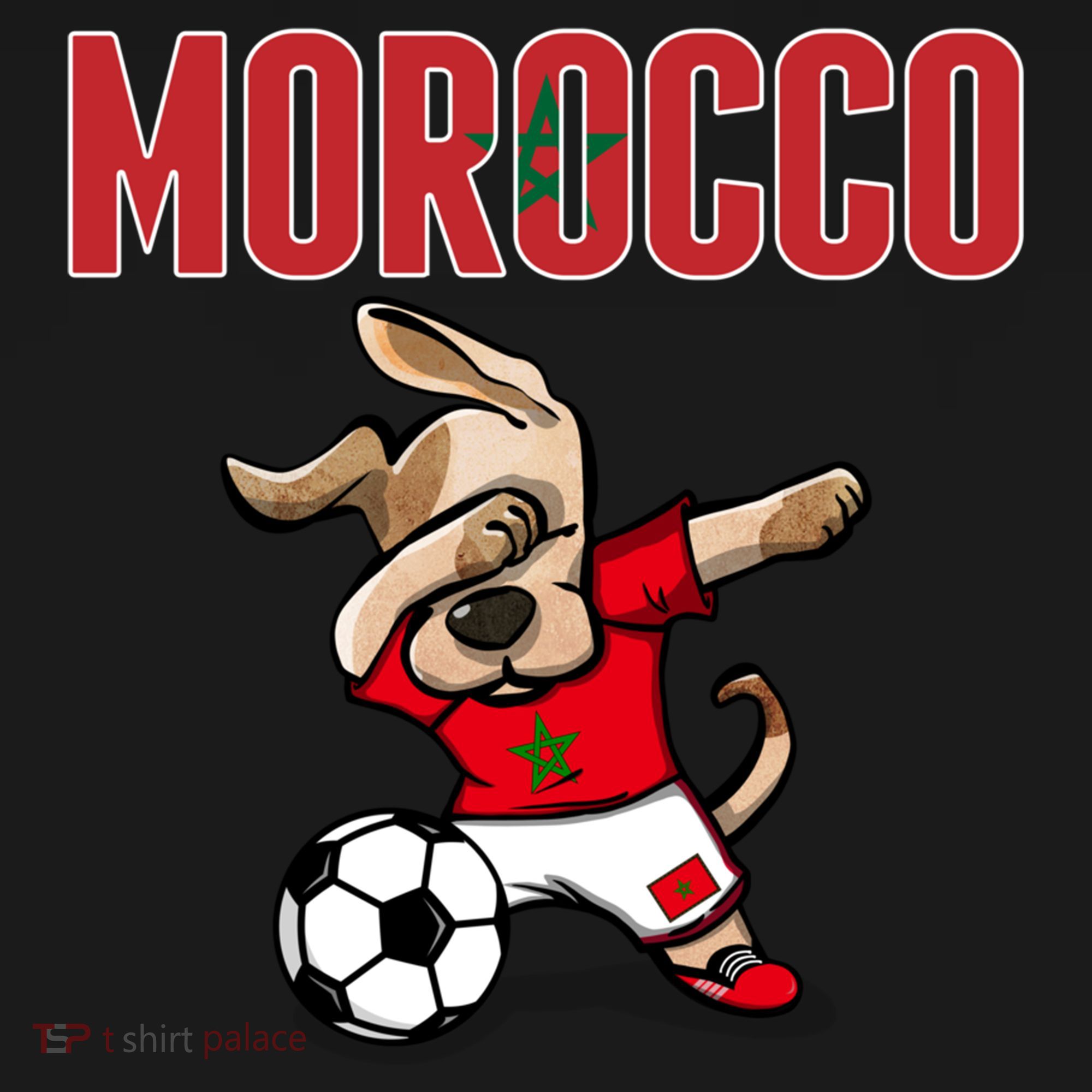 Dabbing Dog Morocco Soccer Fans Jersey Moroccan Football Funny Gift Women's Hoodie