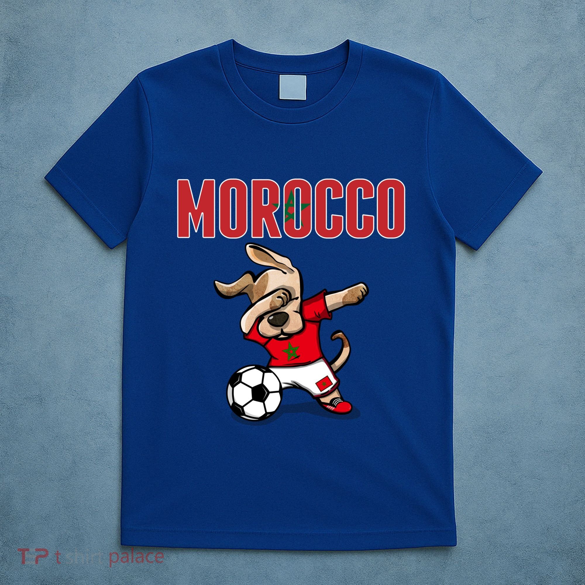 Dabbing Dog Morocco Soccer Fans Jersey Moroccan Football Funny Gift T-Shirt