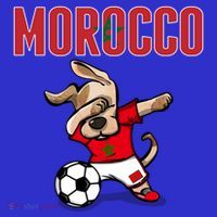 Dabbing Dog Morocco Soccer Fans Jersey Moroccan Football Funny Gift Mousepad thumb 1