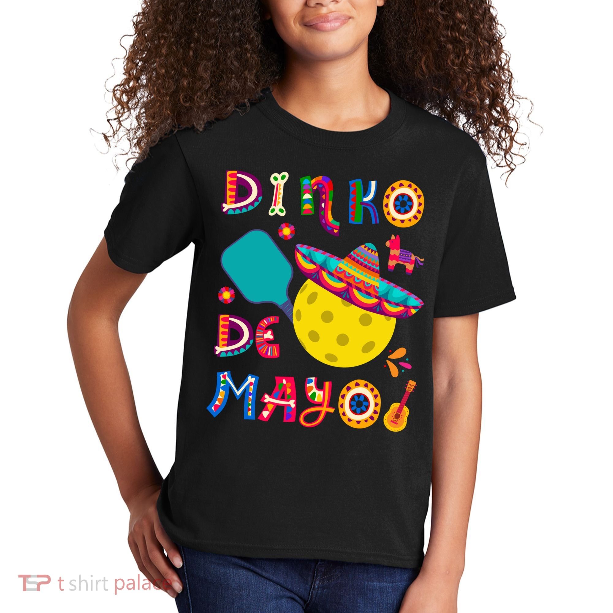 Dinko De Mayo Funny Cinco De Mayo Funny Pickleball Kids T-Shirt