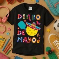 Dinko De Mayo Funny Cinco De Mayo Funny Pickleball Kids T-Shirt thumb 3
