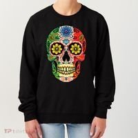 Dia De Muertos Cinco De Mayo Sugar Skull Mexican Flag Women's Sweatshirt thumb 0